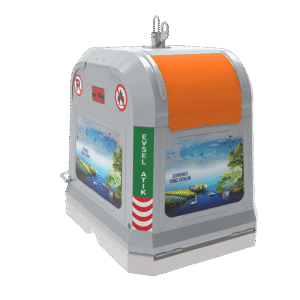 2500 litre kancalı yerüstü Çöp konteyner sistemi