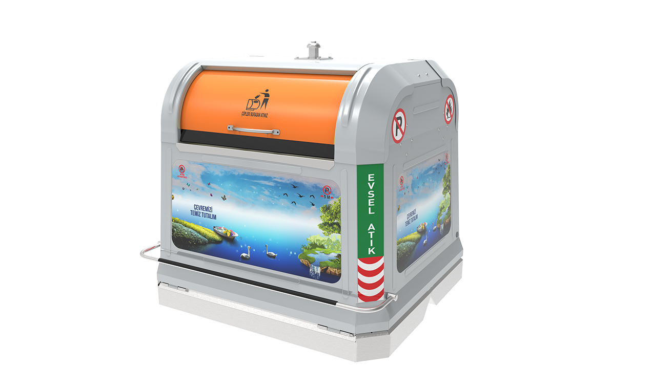 3750 litre mantar ataçmanlı yerüstü Çöp konteyner sistem