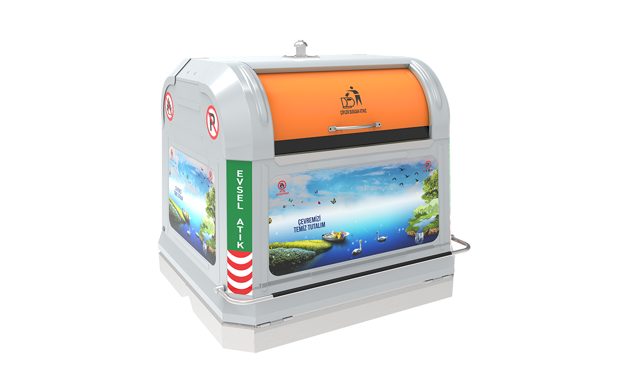 3750 litre mantar ataçmanlı yerüstü Çöp konteyner sistem