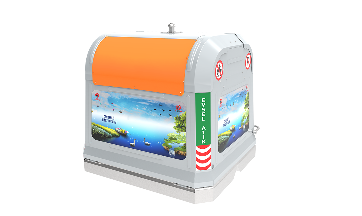 3750 litre mantar ataçmanlı yerüstü Çöp konteyner sistem