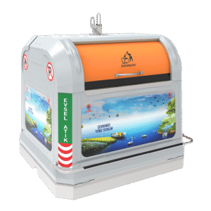 3750 litre kancalı yerüstü Çöp konteyner sistem