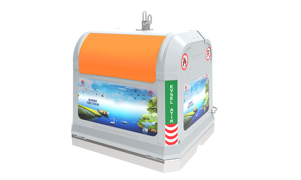 3750 litre kancalı yerüstü Çöp konteyner sistem